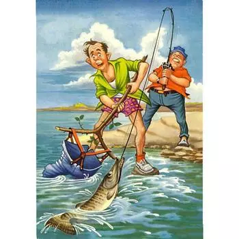 5D DIY Алмазная картина «Рыбак и рыба» Алмазная вышивка Крестом Домашний декор 20X30CM