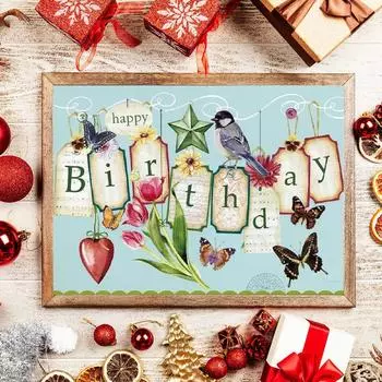 5D DIY Алмазная картина С Днем Рождения Набор для вышивки крестом Мозаика Алмазная вышивка Роза Полный круглый квадратный дрель Украшение дома Round 30x40cm