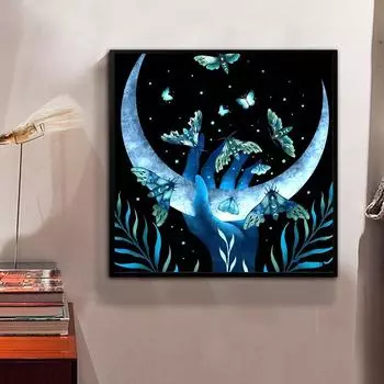 5D Diy Алмазная картина с луной Алмазная вышивка Полный набор аниме Наборы для вышивки крестом Домашний декор Подарок ручной работы Round 20x20cm