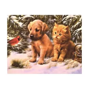 5D DIY Алмазная картина с животными, вышивка, круглые смоляные стразы, вышивка, картина, украшение для дома, подарок