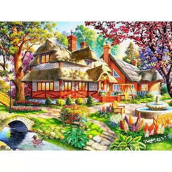 5D DIY Алмазная картина Сад и дом Вышивка крестиком 5D Домашний декор Подарок 20X30CM