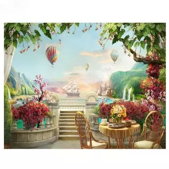 5D DIY Алмазная картина Сад Лодка Природа Стразы Картина Полная круглая Алмазная вышивка 20X30CM