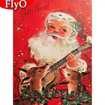 5D DIY Алмазная картина Санта-Клаус Алмазная вышивка Распродажа Рождественский олень Мозаика Мультфильм Праздничный подарок Домашний декор Full Round (20X30CM)