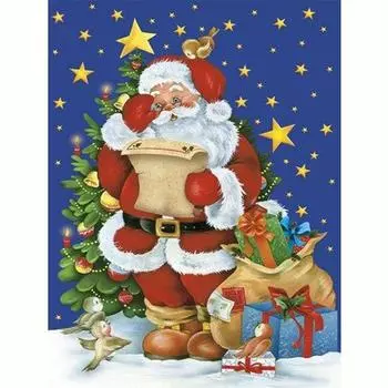 5D DIY Алмазная картина Санта-Клаус Мозаика Алмазная вышивка Рождественская звезда Украшение дома Искусство 30x40 см/12x16 дюймов 30x40cm NO Frame