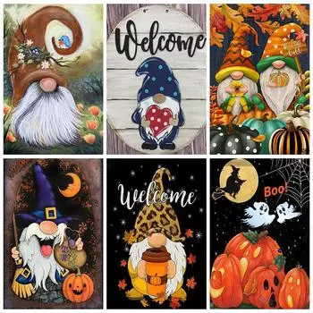 5D DIY Алмазная картина Санта-Клаус Мозаика Картинки Алмазная вышивка Хэллоуин Ужасы Рукоделие Домашний декор Full Round 20x25CM