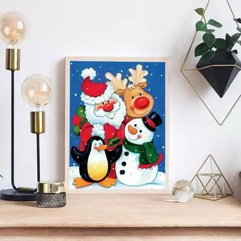 5D DIY Алмазная картина Санта-Клаус Набор для вышивки крестом Мозаика Алмазная вышивка Роза Полный круглый/квадратный дрель Украшение дома Round 30x40cm