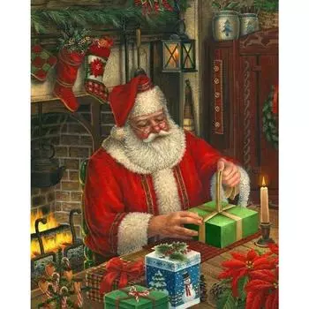 5D DIY Алмазная картина Санта-Клаус Подарок Мозаика Вышивка крестом Художественный узор Алмазная вышивка Ремесло Украшение дома Full Round 20X30CM