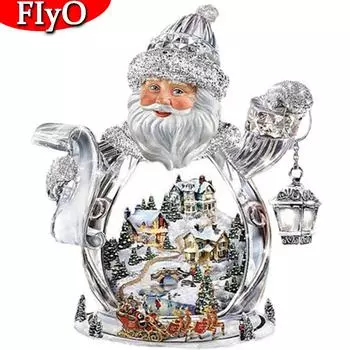 5D DIY Алмазная картина Санта-Клаус Полная площадь Алмазная вышивка Рождественская мозаика Ремесленный подарок ручной работы Full Round 30x30CM