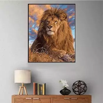 Вышивка крестиком лев pen