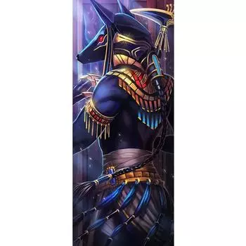 5D DIY Алмазная картина, сделанная алмазом Египетского бога Анубиса Мозаика Вышивка Полный круглый дрель Декор Full Round 20x50CM