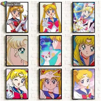 5D Diy Алмазная картина Сейлор Мун Вышивка крестиком Полный Алмазная вышивка Мозаика Full Round 20X30CM