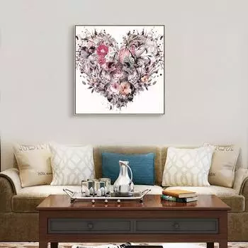 5D Diy Алмазная картина Сердце цветов Алмазная вышивка Полный набор аниме Наборы для вышивки крестом Домашний декор Подарок ручной работы Round 30x30cm