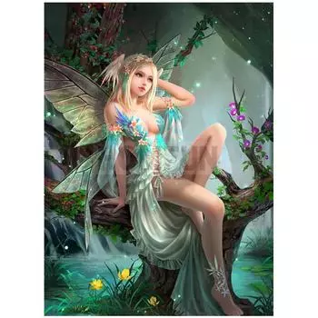 5D Diy Алмазная картина Сексуальная бабочка Фея Вышивка Крестом Домашний декор Подарок ручной работы 20X25CM