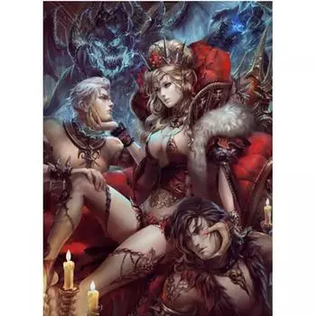 5D DIY Алмазная картина Сексуальная Королева Алмазная вышивка Полный набор мозаики Вышивка крестиком Домашний декор Подарки ручной работы Round 20x30cm