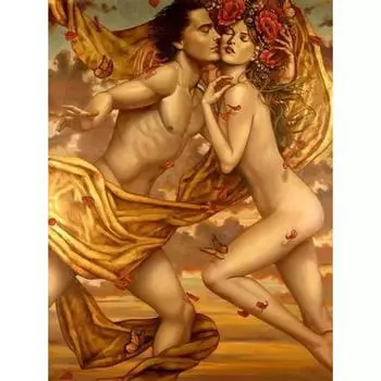 5D DIY Алмазная картина Сексуальная пара Набор для вышивки крестом Мозаика Алмазная вышивка Роза Полный круглый/квадратный дрель Украшение дома Round 20x30cm