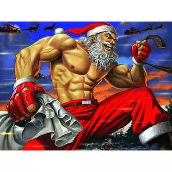 5D DIY Алмазная картина Сильный Санта-Клаус Вышивка Крестом Горный хрусталь Мозаика Домашний декор 20X30CM