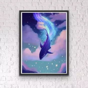 5D DIY Алмазная картина Синий Кит Набор для вышивки крестом Мозаика Алмазная вышивка Полный круглый/квадратный дрель Украшение дома Round 30x40cm