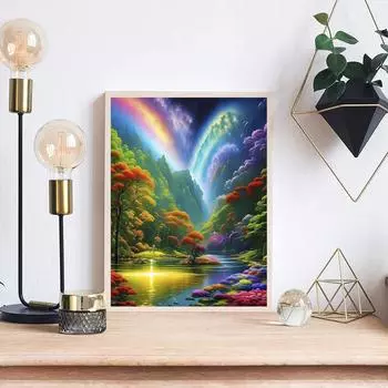 5D DIY Алмазная картина Сказочная страна Набор для вышивки крестом Мозаика Алмазная вышивка Роза Полный круглый квадратный дрель Украшение дома Round 30x40cm