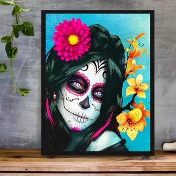 5D DIY Алмазная картина Skullgirls Набор для вышивки крестом Мозаика Алмазная вышивка Полный круглый квадратный дрель Украшение дома Round 30x40cm