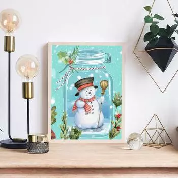 5D DIY Алмазная картина Снеговик Кольцо для плавания Картина Набор для вышивки крестом Мозаика Алмазная вышивка Роза Полный круглый/квадратный дрель Украшение дома Round 30x40cm