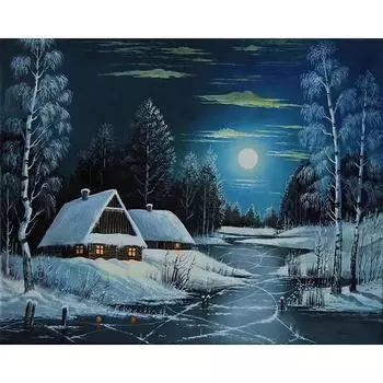 5D DIY Алмазная картина Снежная сцена Вышивка Крестом Горный хрусталь Мозаика Домашний декор 20X30CM