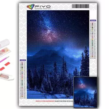 5D DIY Алмазная картина Снежная сцена Вышивка крестиком Алмазная художественная вышивка Мозаика Домашний деко Full Round 20X30CM