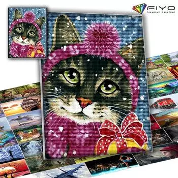 5D DIY Алмазная картина Снежный еж полная квадратная круглая картина Стразы Алмазная мозаика Рождественский домашний декор Full Round (20X30CM) белый