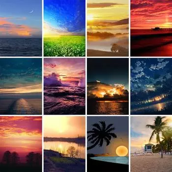 5D DIY Алмазная картина со стразами, полная алмазная вышивка Marksai, набор для вышивки крестом, пейзажная картина, украшение дома Full Round 20x30CM