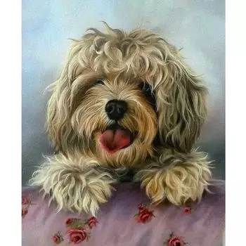 5D DIY Алмазная картина собака Набор для вышивки крестом Мозаика Алмазная вышивка Роза Полный круглый/квадратный дрель Украшение дома Round 20x30cm