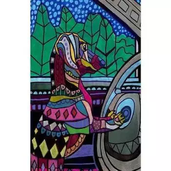 5D DIY Алмазная картина собака Набор для вышивки крестом Мозаика Алмазная вышивка Роза Полный круглый/квадратный дрель Украшение дома Round 20x30cm