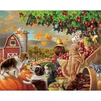 5D DIY Алмазная картина Собаки Вышивка Мозаика Крест Стежок Горный хрусталь Декор 20X30CM