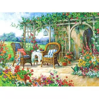 5D DIY Алмазная картина Солнечное утро Полный круглый Алмазная вышивка Крест Стежок Горный хрусталь 20X30CM