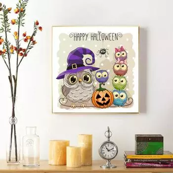 5D Diy Алмазная картина Сова Алмазная вышивка Полный набор аниме Наборы для вышивки крестом Домашний декор Подарок ручной работы Round 30x30cm