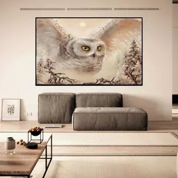 5D Diy Алмазная картина «Сова в полете», набор для вышивки крестом, полная алмазная вышивка, мозаика, художественная картина, декор из страз, подарок Full Round 20x30cm