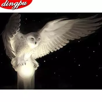 5d Diy Алмазная картина Сова Животное Алмазное искусство Полная дрель Вышивка Украшения 20X30CM