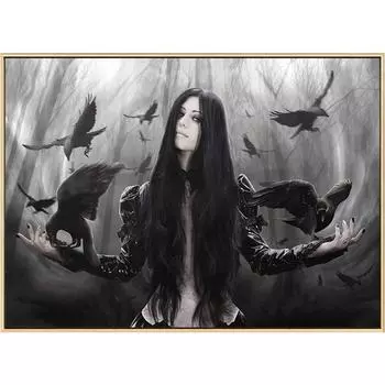 5d Diy Алмазная картина Современная простая черно-белая танцовщица Алмазная мозаика Вышивка Ангел Девушка Настенная картина Искусство Домашний декор Full Round 20x25CM