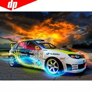 5D DIY Алмазная картина Спортивный автомобиль Алмазная вышивка Мозаика Вышивка крестом Стразы 20X30CM