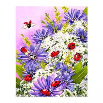 5D Diy Алмазная картина среди цветов Алмазная вышивка Крестом Домашний декор Подарки ручной работы Round 20x30cm
