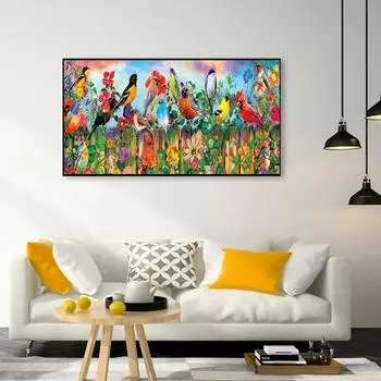 5D DIY Алмазная картина Стаи птиц, набор для вышивки крестом, мозаика, алмазная вышивка, роза, полная круглая квадратная дрель, украшение для дома Round 30x90cm