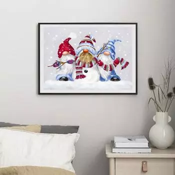 5D Diy Алмазная картина Старик, как снеговик, набор крестиков, полная алмазная вышивка, мозаика, художественная картина, декор из страз, подарок Full Round 20x30cm