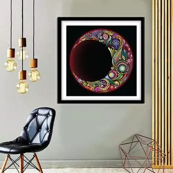 5D Diy Алмазная картина Странная Луна Алмазная вышивка Полный набор аниме Наборы для вышивки крестом Домашний декор Подарок ручной работы Round 30x30cm