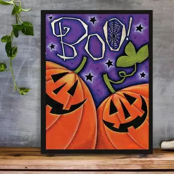 5D DIY Алмазная картина Страшная голова тыквы Набор для вышивки крестом Мозаика Алмазная вышивка Роза Полный круглый квадратный дрель Украшение дома Round 30x40cm