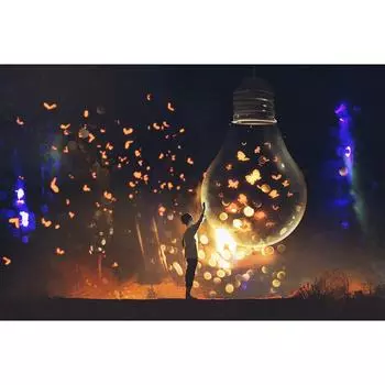 5D DIY Алмазная картина Свет надежды Вышивка Мозаика Крест Стежок Горный хрусталь Декор 20X30CM