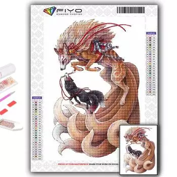 5D DIY Алмазная картина Свирепый зверь Вышивка крестом Алмазная художественная вышивка Мозаика Домашний декор Full Round 20X30CM
