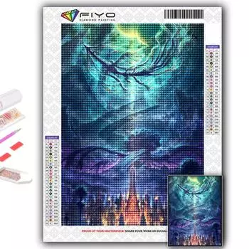 5D Diy Алмазная картина Свирепый зверь Вышивка крестом Полный Алмазная вышивка Мозаика Full Round 20X30CM
