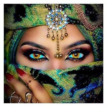 5D Diy Алмазная картина Таинственная межрасовая девушка Вышивка крестом Домашний декор Подарок ручной работы 25x25cm