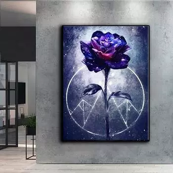 5D Diy Алмазная картина «Таинственный цветок», набор для вышивки крестом, полная алмазная вышивка, мозаика, художественная картина, декор из страз, подарок Full Round 20x30cm