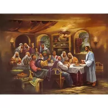 5D DIY Алмазная картина Тайная вечеря Алмазная вышивка Полный мозаичный набор Наборы для вышивки крестом Домашний декор Подарки ручной работы Round 20x30cm