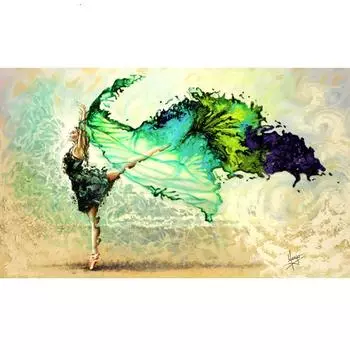 5D DIY Алмазная картина Танцы молодая девушка Алмазная вышивка Полный мозаичный набор Наборы для вышивки крестом Домашний декор Подарки ручной работы Round 20x30cm