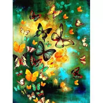 5D DIY Алмазная картина Танец бабочки Алмазная вышивка Полный мозаичный набор Наборы для вышивки крестом Домашний декор Подарки ручной работы Round 20x30cm